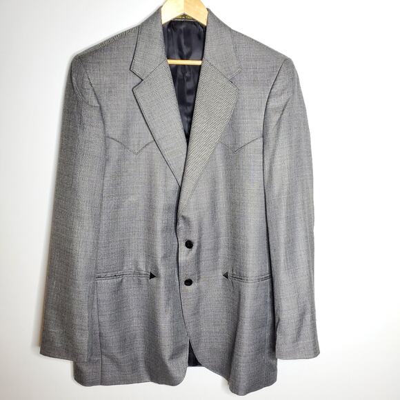 Circle S Vintage men's Grey Western style blazer Size 44 Long Great Condition - Picture 1 of 12